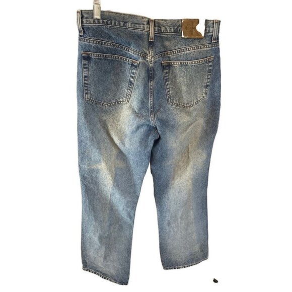 VINTAGE 90s Y2K Calvin Klein High Waist Mom Bootcut Sandblast Jeans Sz 8 - Picture 2 of 12